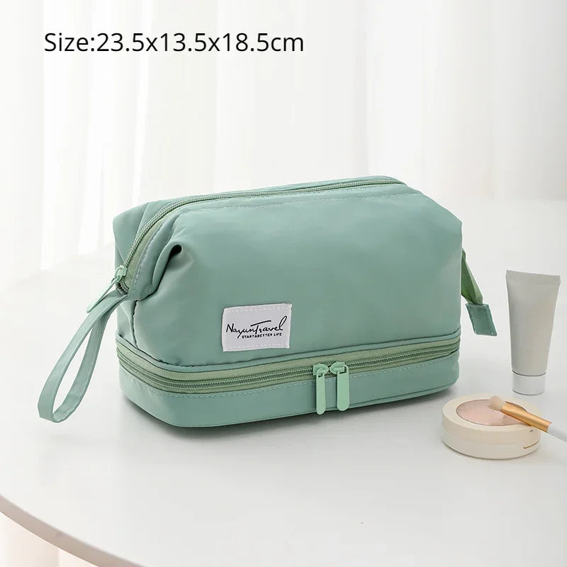 Trousse de toilette grande capacité – double compartiments et organisateur maquillage