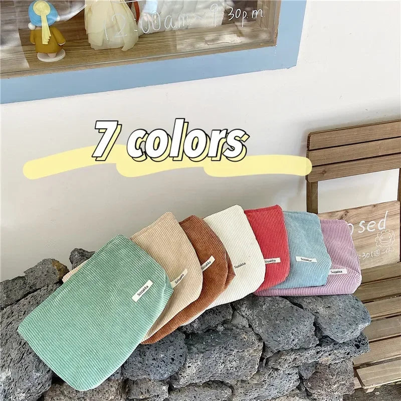 Trousse de Toilette Velours Côtelé – Grand Sac Cosmétique Voyage