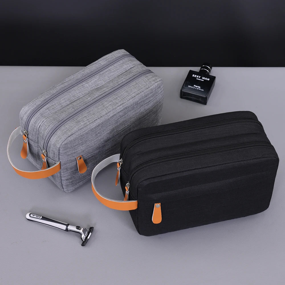 Trousse de Toilette Homme Étanche – Double Compartiments, À Suspendre