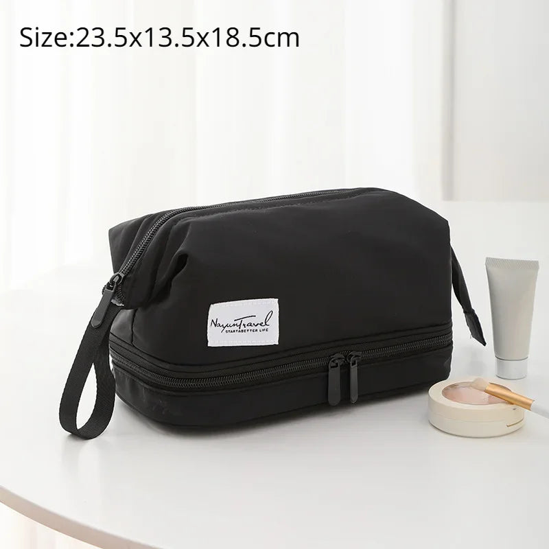 Trousse de toilette grande capacité – double compartiments et organisateur maquillage