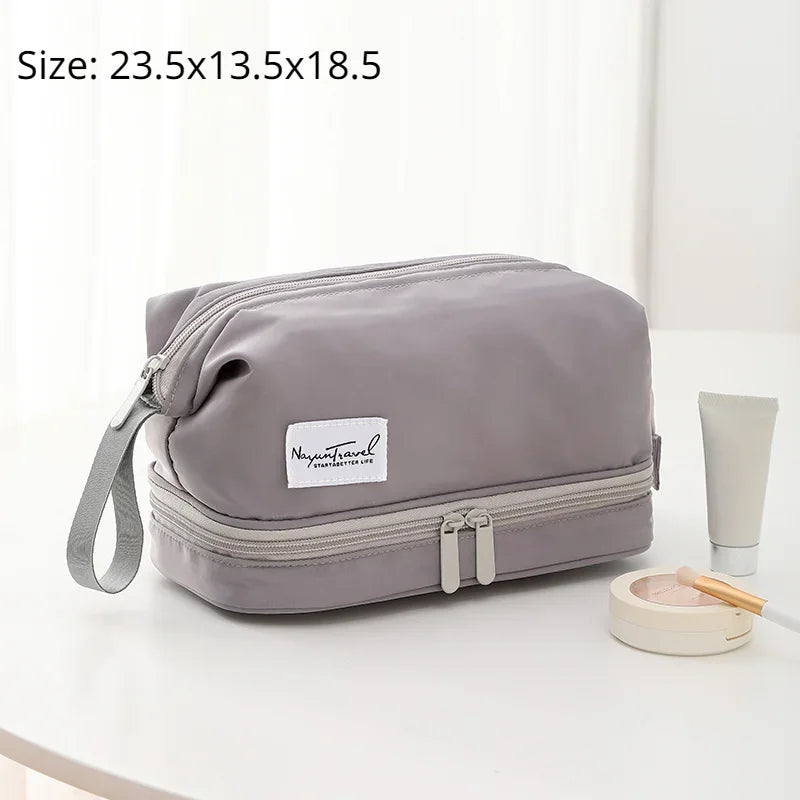 Trousse de toilette grande capacité – double compartiments et organisateur maquillage