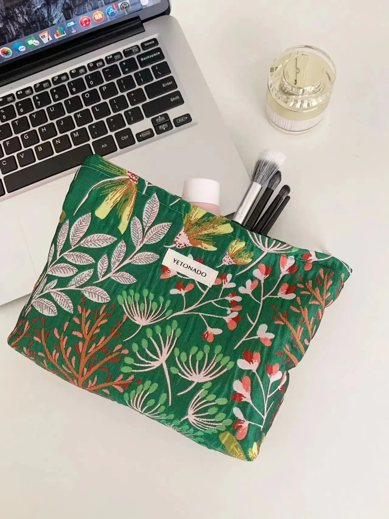 Trousse de Toilette Floral Rétro – Grande Capacité