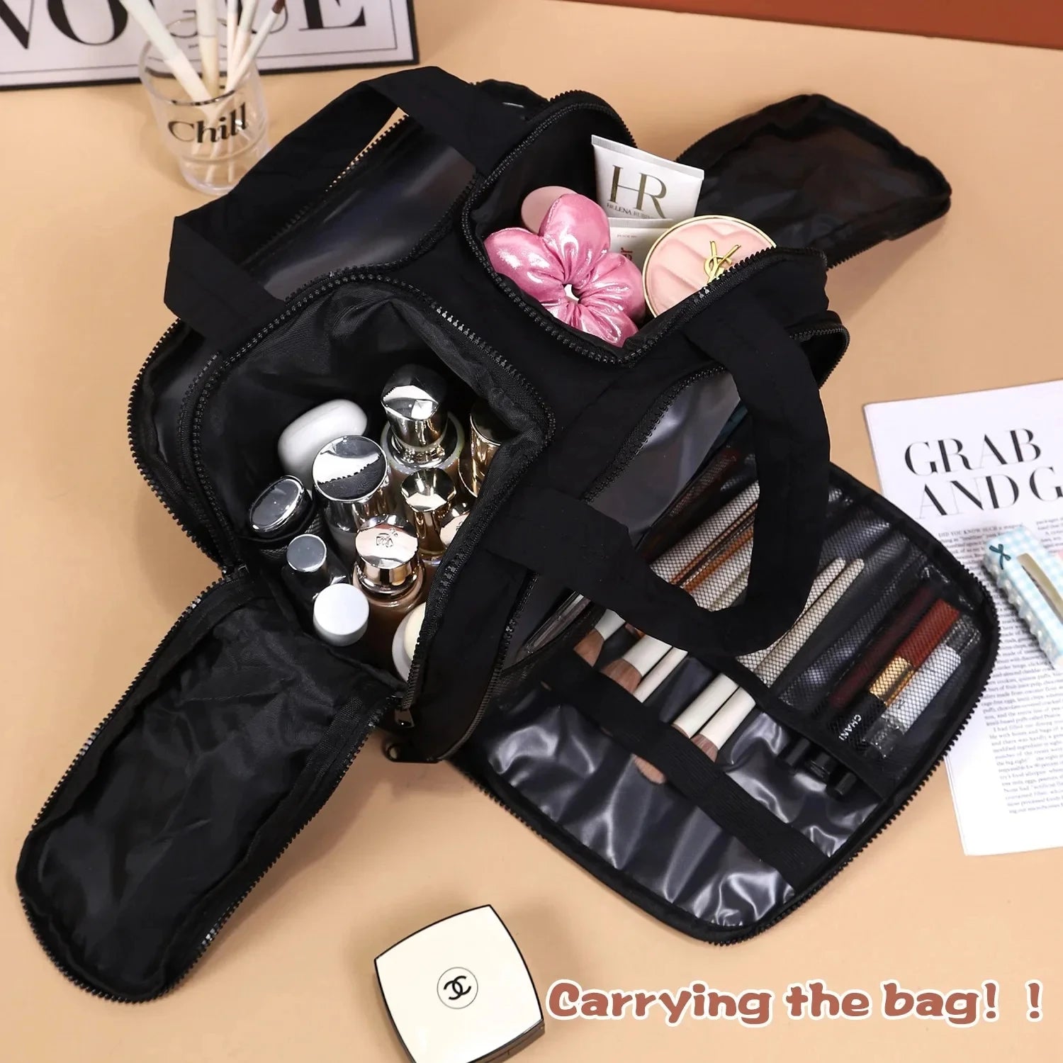 Trousse de toilette légère et portable – Grande capacité, voyage