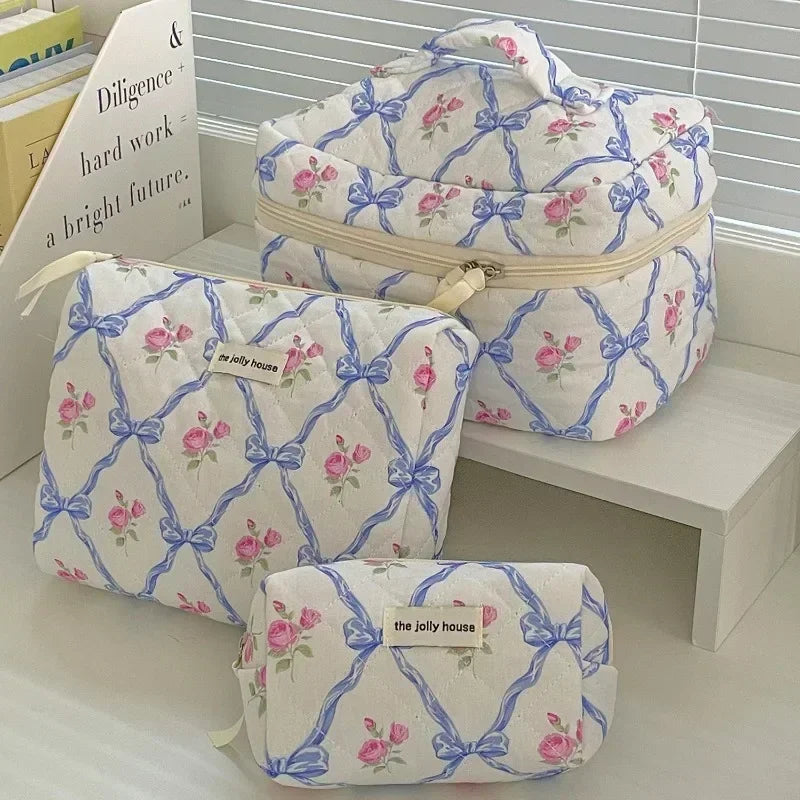 Trousse de Toilette Zip Femme – Ourson Dessin Animé, Grande Capacité, Matelassée