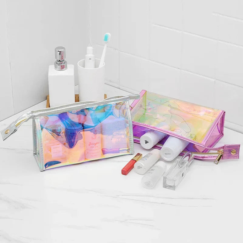 Trousse de Toilette Transparente pour Femme - Grande Capacité Étanche