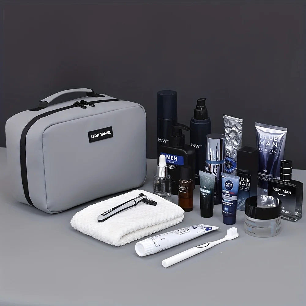 Trousse de Toilette Étanche et Légère – Organisateur Portable, Fermeture Éclair, Lavable, Noir