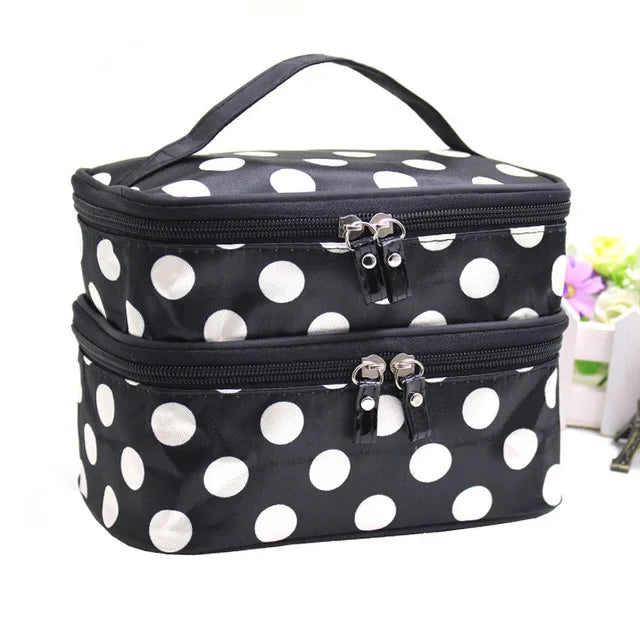 Trousse de Toilette Étanche Grande Capacité – Sac Cosmétique Double Zip