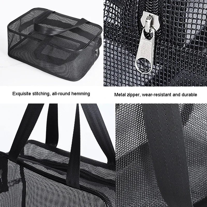 Trousse de Toilette Mesh Noire – Sac Voyage