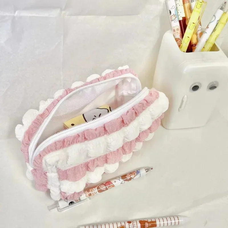 Trousse de Toilette Candy Color – Plaid, Grande Capacité, Maquillage, Pinceaux et Crayons à Sourcils