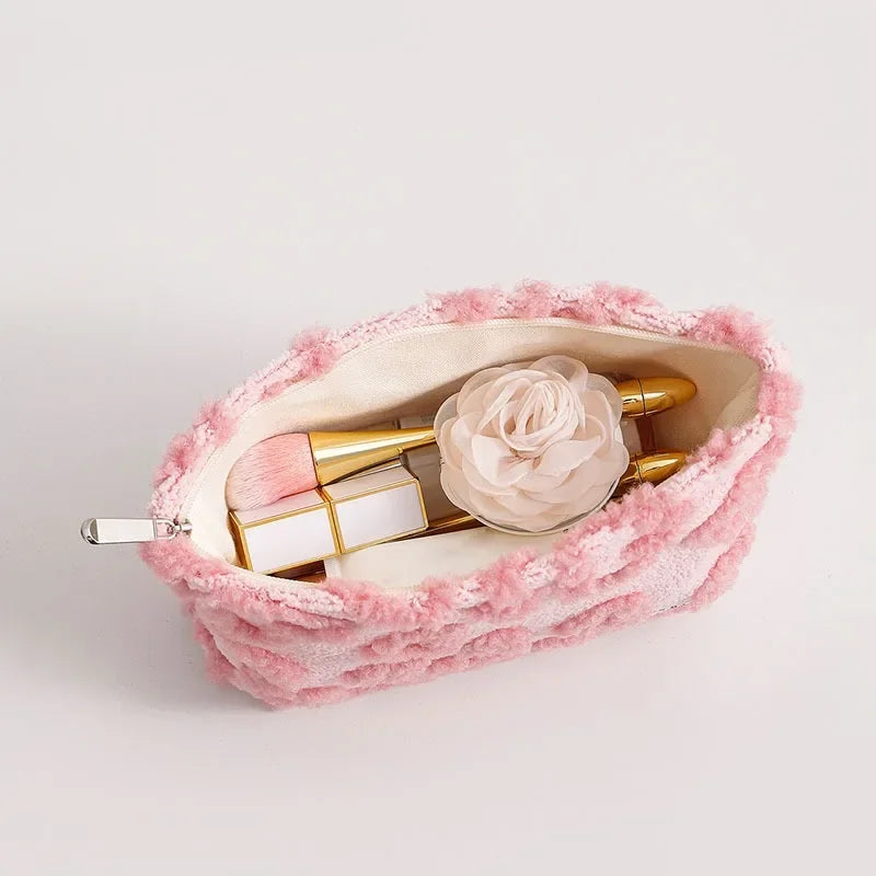 Trousse de toilette rose portable – Maquillage et Soins