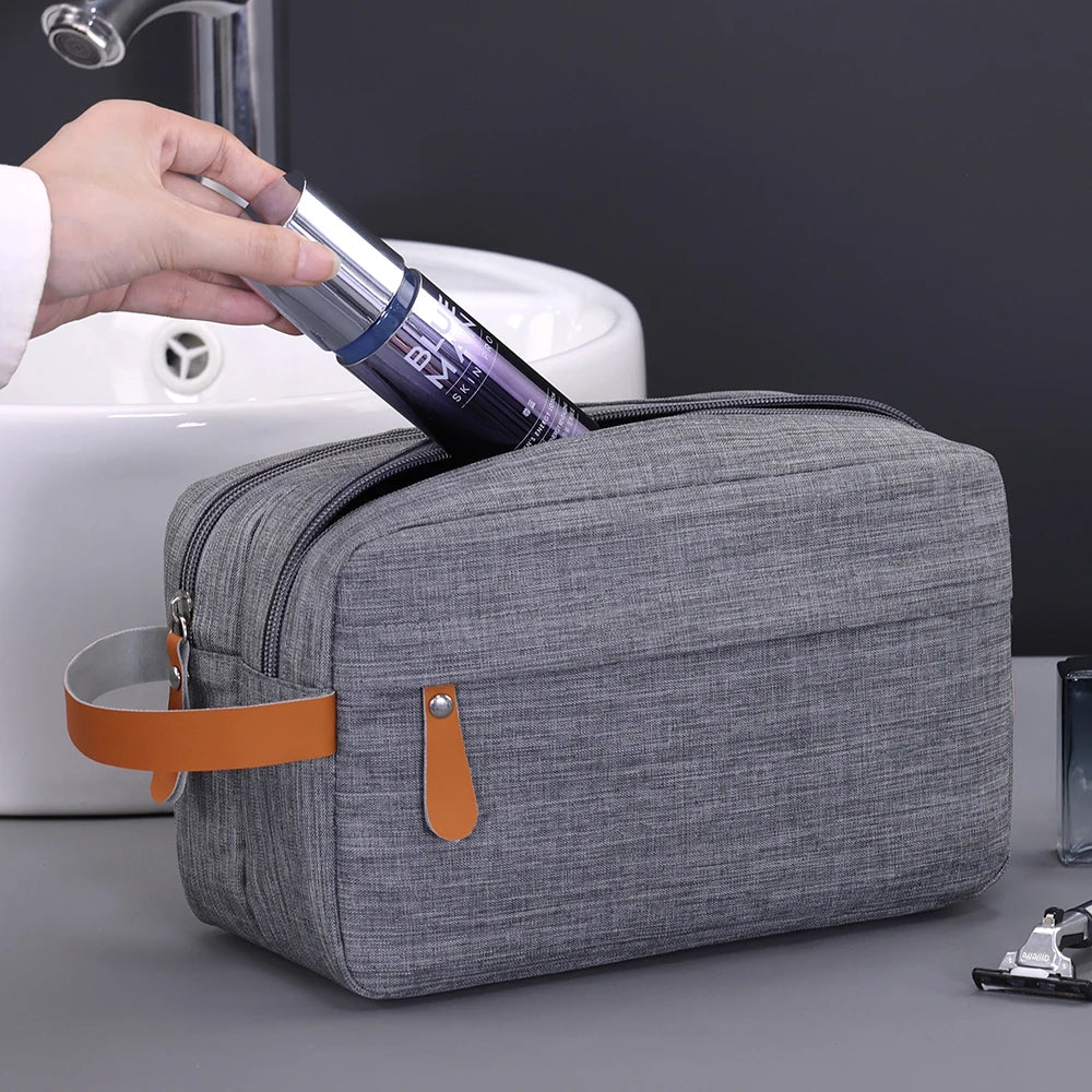 Trousse de Toilette Homme Étanche – Double Compartiments, À Suspendre
