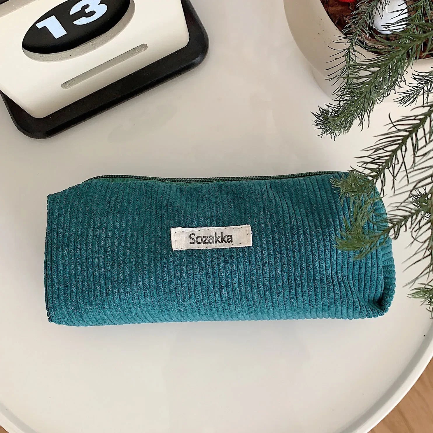 Trousse de Toilette Velours Côtelé – Grand Sac Cosmétique Voyage