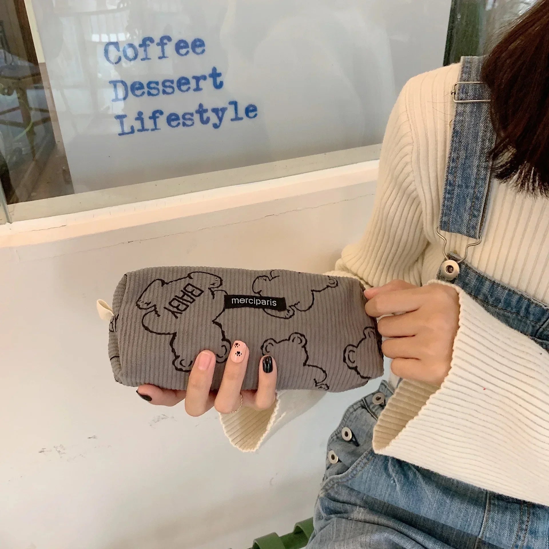Trousse de Toilette Zip Voyage – Organisateur, Velours côtelé, Petite Pochette Maquillage