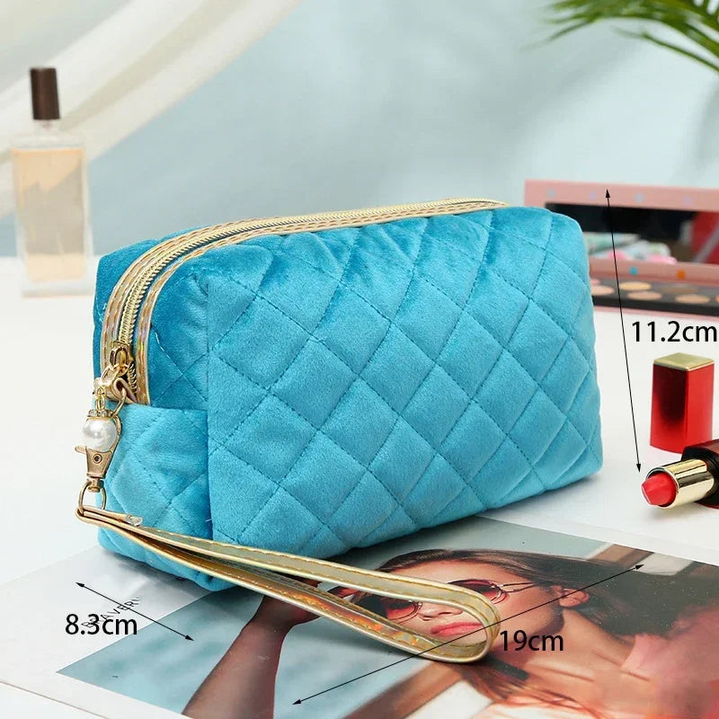 Trousse de Toilette Velours Femme – Pochette Maquillage Voyage