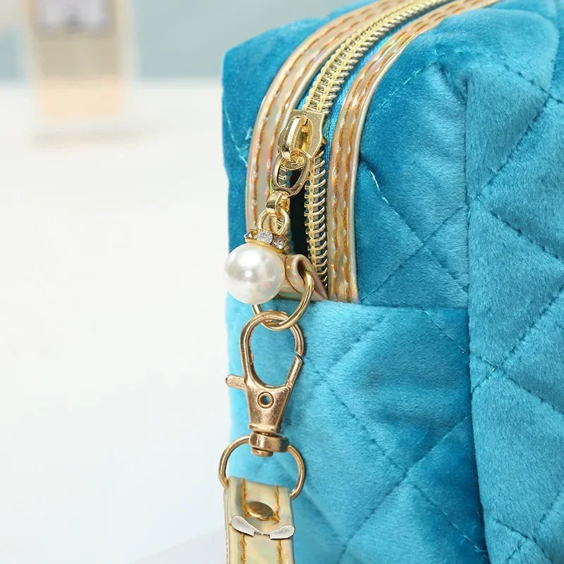 Trousse de Toilette Velours Femme – Pochette Maquillage Voyage