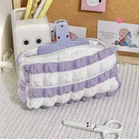Trousse de Toilette Candy Color – Plaid, Grande Capacité, Maquillage, Pinceaux et Crayons à Sourcils