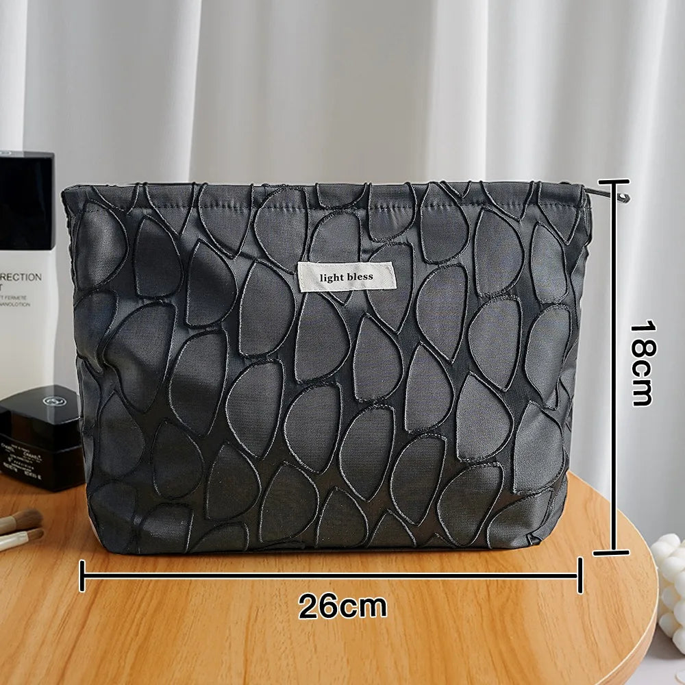 Trousse de Toilette Femme Motif Feuilles – Pochette Maquillage Portable Zip