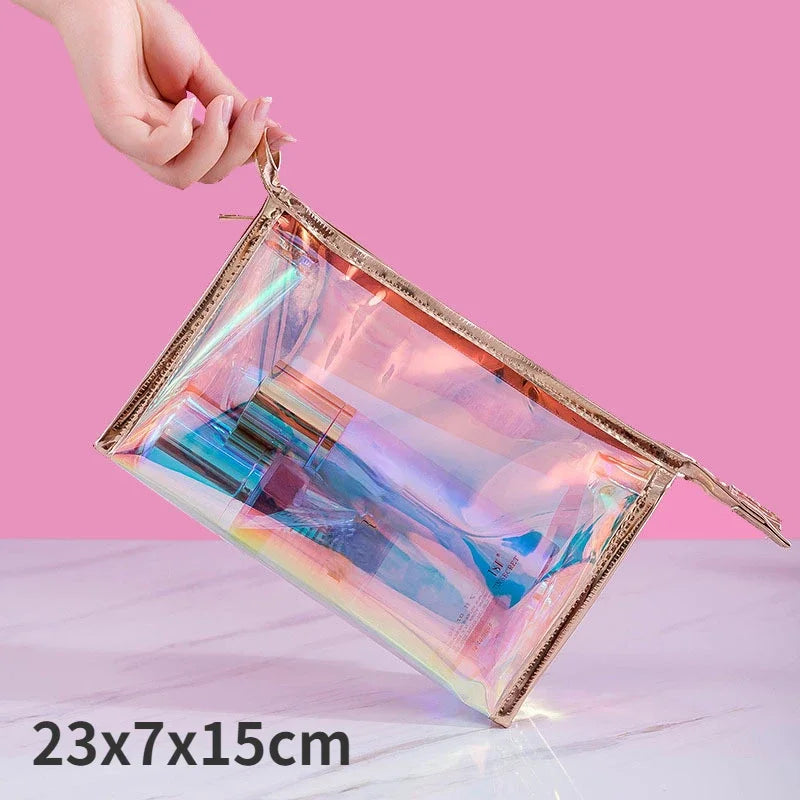 Trousse de Toilette Transparente pour Femme - Grande Capacité Étanche