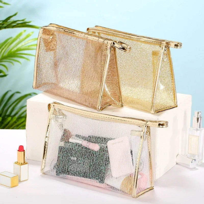 Trousse de toilette transparente pour femme – Pochette zip voyage