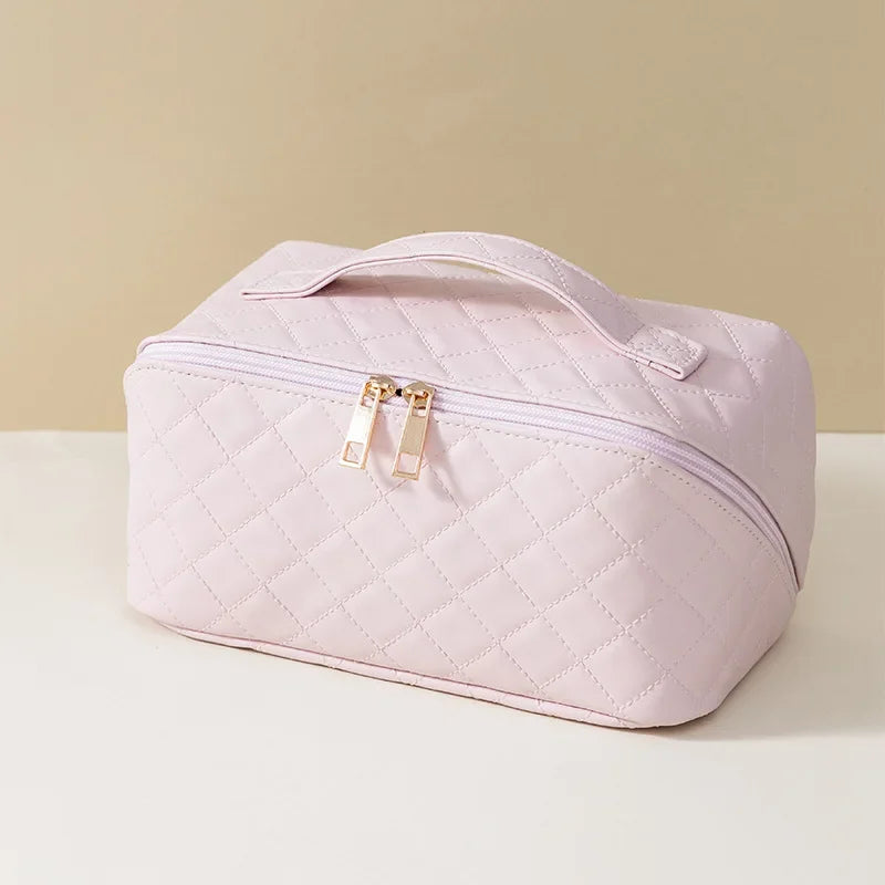 Trousse de Toilette PU Unie – Grande Capacité