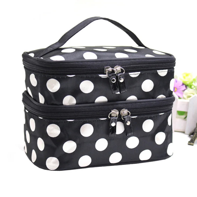 Trousse de Toilette Étanche Grande Capacité – Sac Cosmétique Double Zip