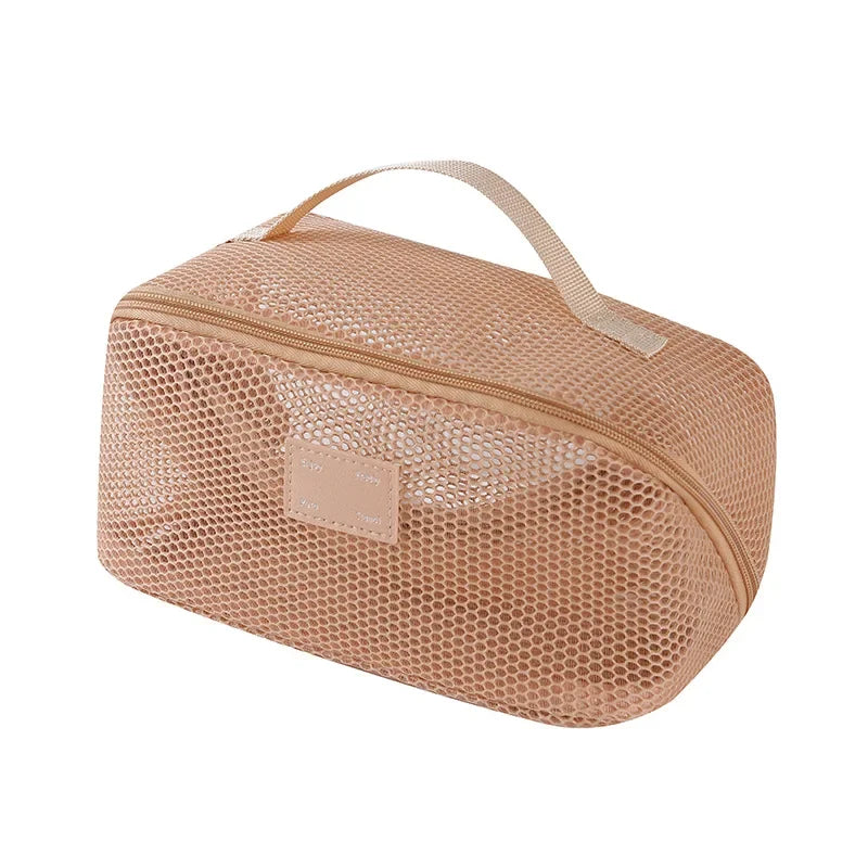 Trousse toilette mesh transparente – Grande capacité, Organisateur maquillage portable