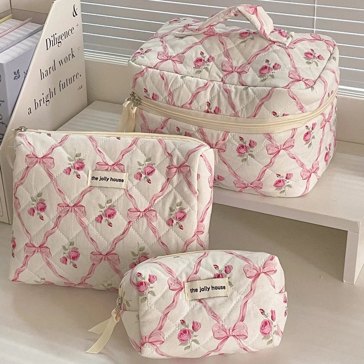 Trousse de Toilette Zip Femme – Ourson Dessin Animé, Grande Capacité, Matelassée