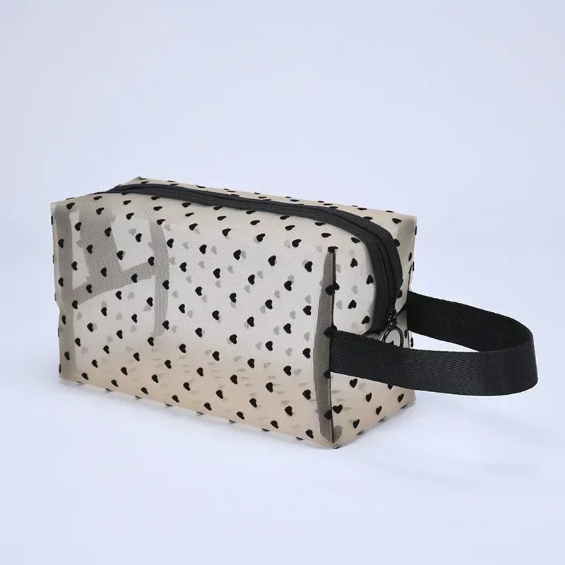 Trousse de Toilette Nylon Maille Cœur – Maquillage