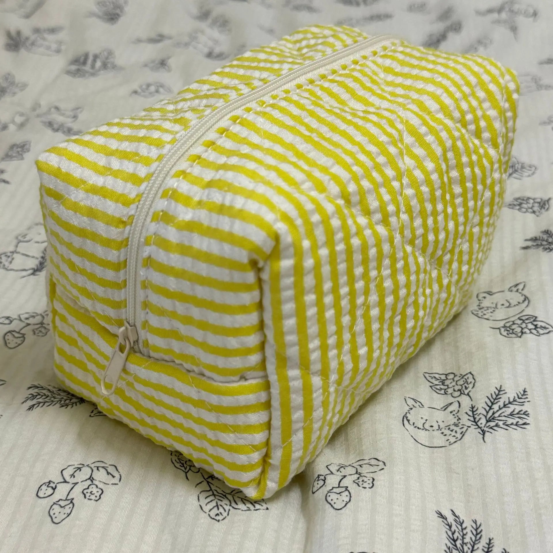 Trousse de Toilette Rayée – Grande Capacité – Sac Maquillage Portable