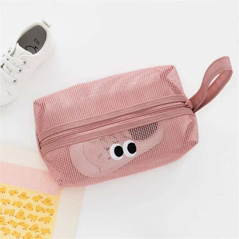 Trousse de Toilette en Filet Coloré – Grande Capacité