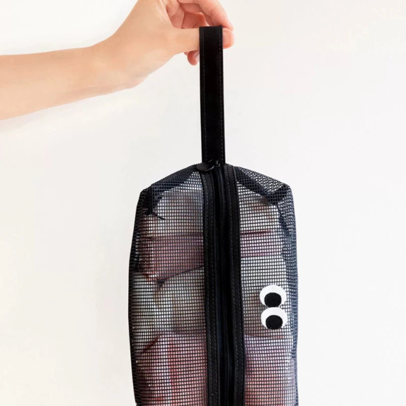 Trousse de Toilette en Filet Coloré – Grande Capacité