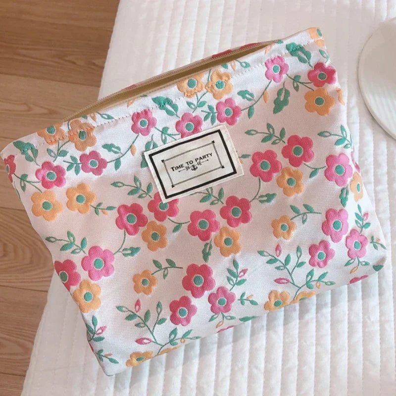Trousse de Toilette Florale Portable – Grande Capacité