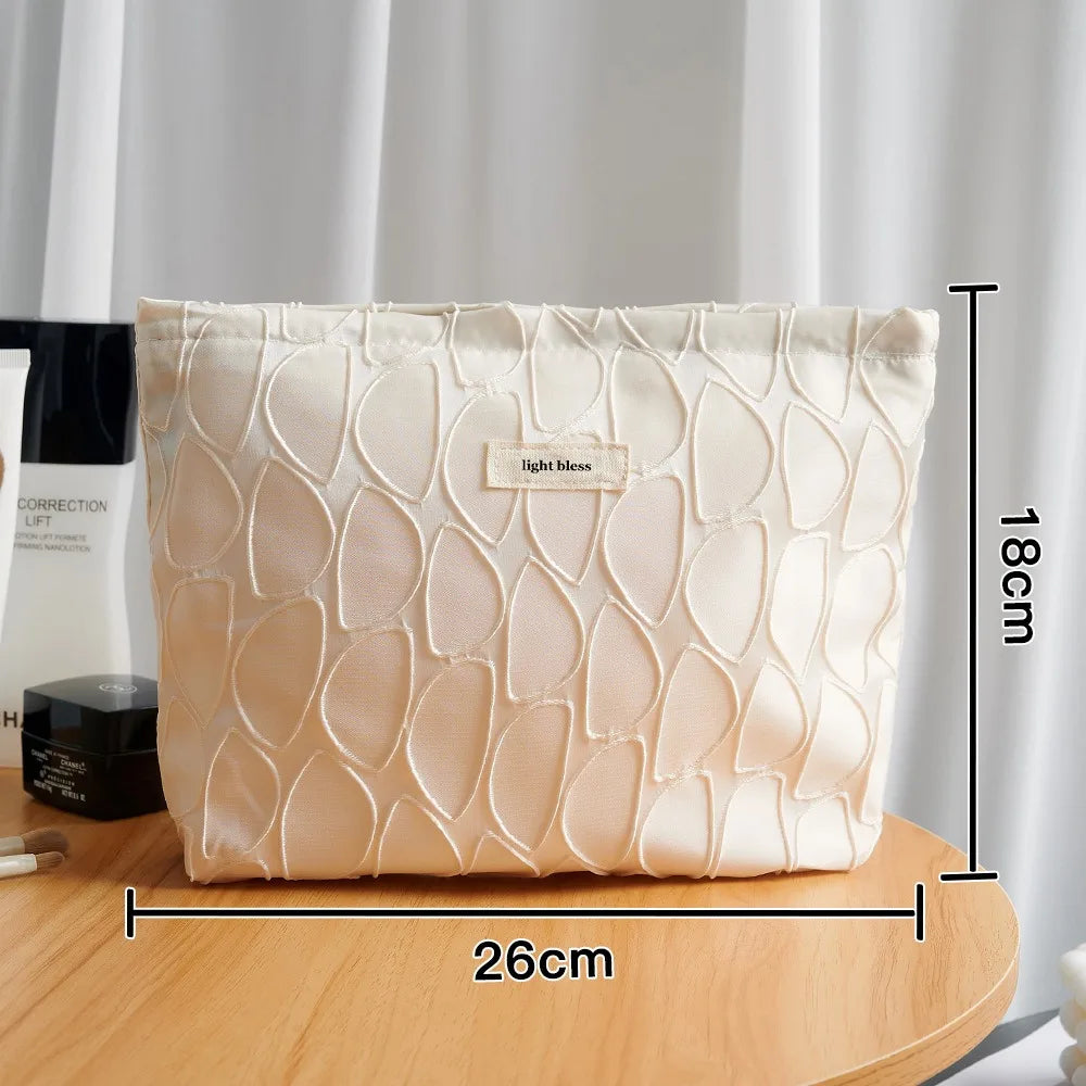 Trousse de Toilette Femme Motif Feuilles – Pochette Maquillage Portable Zip