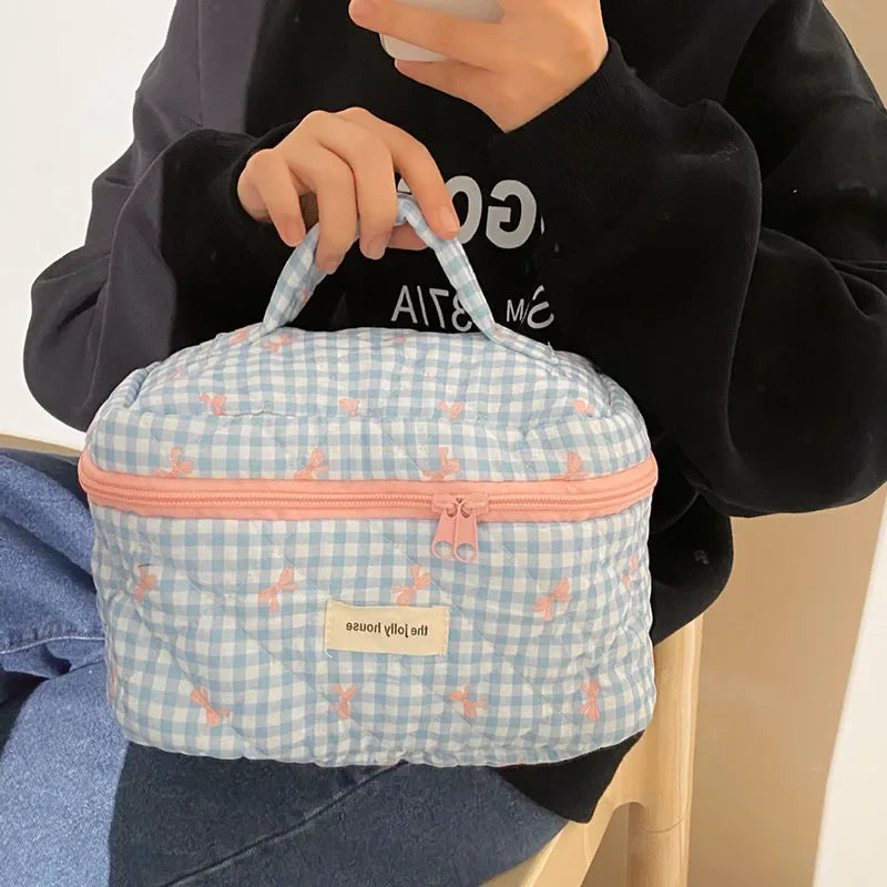 Trousse de Toilette Zip Femme – Ourson Dessin Animé, Grande Capacité, Matelassée