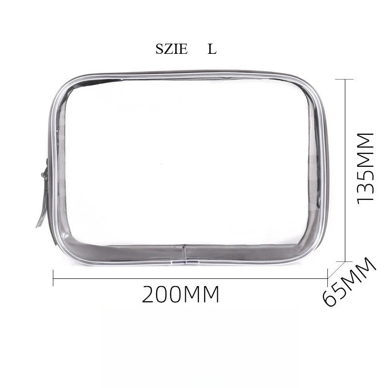 Trousse de Toilette PVC Transparente Étanche – Pochette Voyage Zip