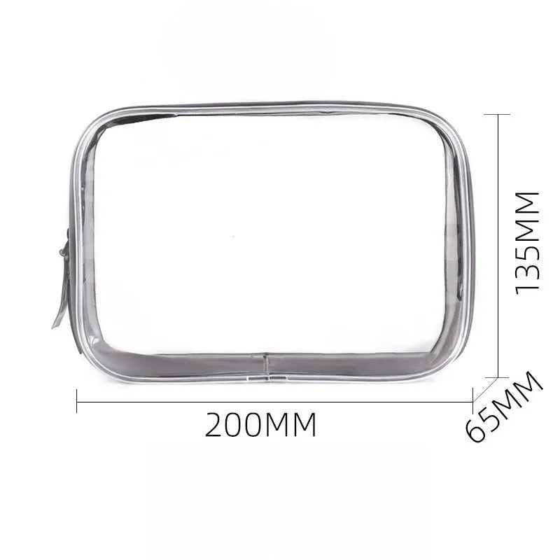 Trousse de Toilette PVC Transparente Étanche – Pochette Voyage Zip
