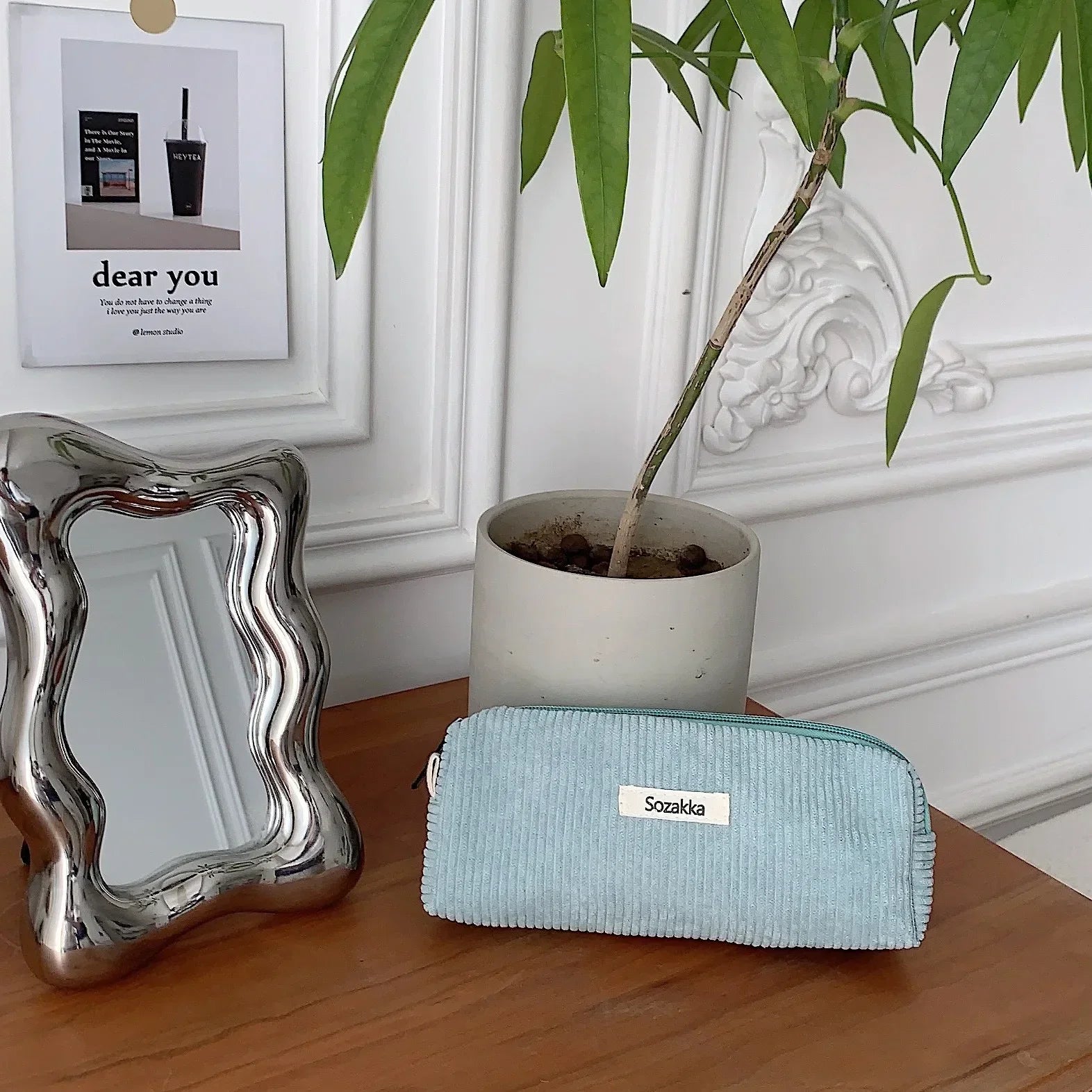 Trousse de Toilette Zip Voyage – Organisateur, Velours côtelé, Petite Pochette Maquillage