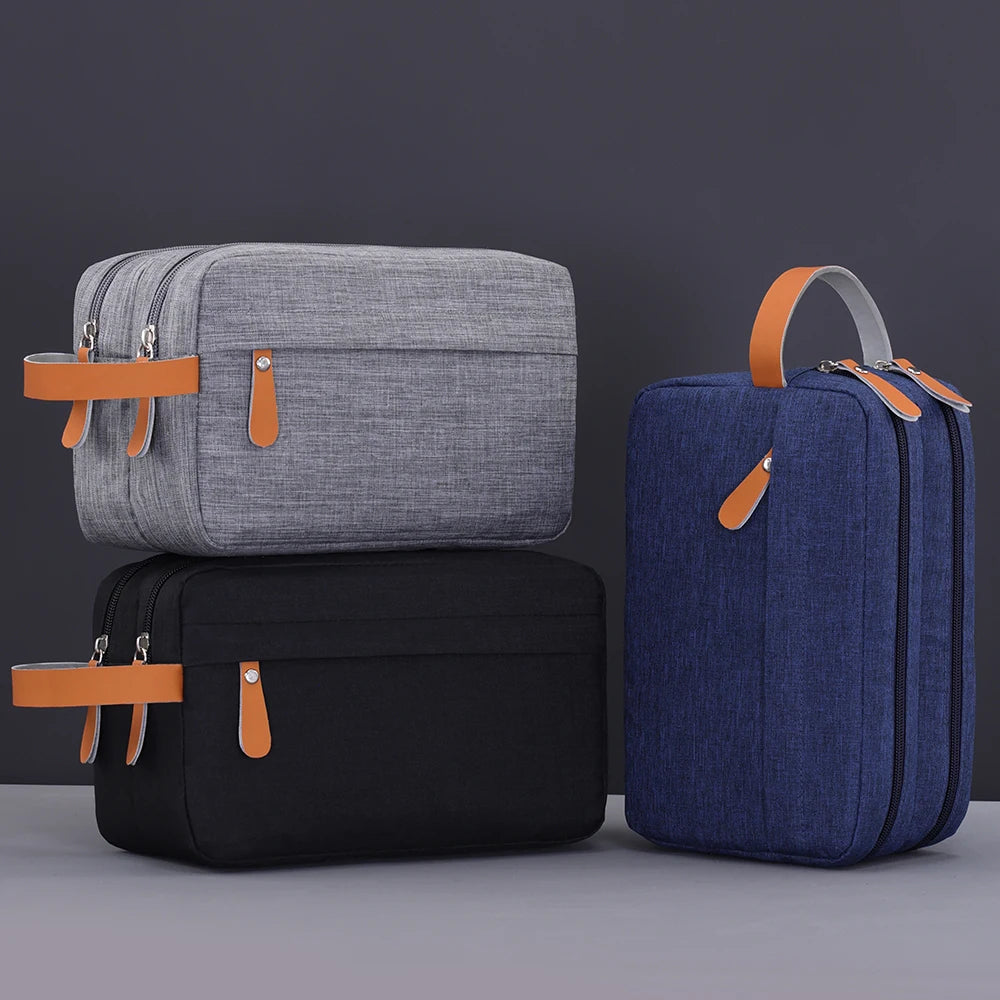 Trousse de Toilette Homme Étanche – Double Compartiments, À Suspendre