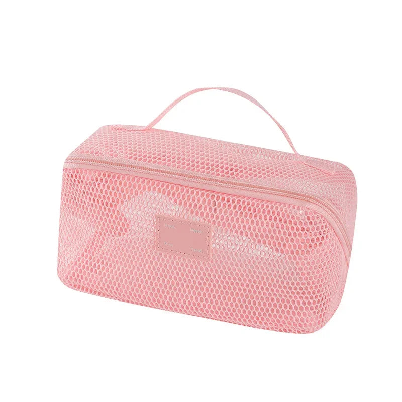 Trousse toilette mesh transparente – Grande capacité, Organisateur maquillage portable