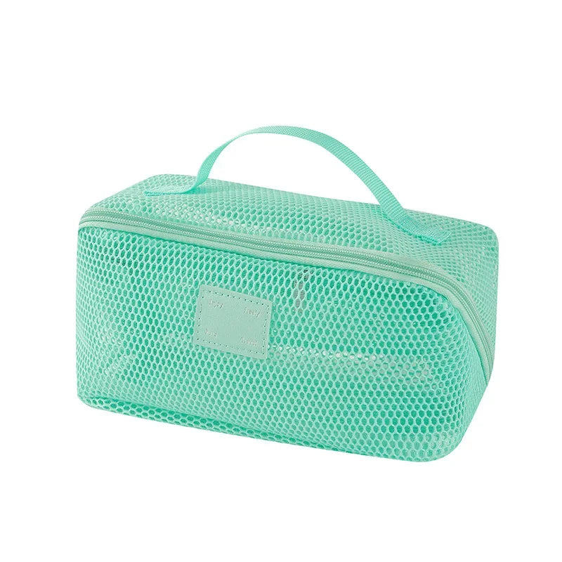 Trousse toilette mesh transparente – Grande capacité, Organisateur maquillage portable