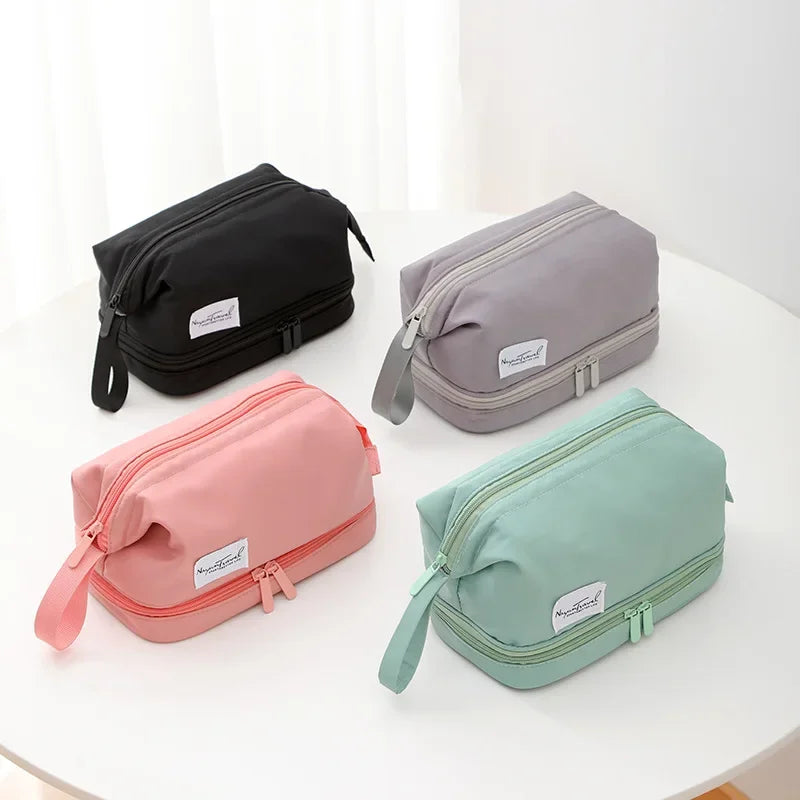 Trousse de toilette grande capacité – double compartiments et organisateur maquillage