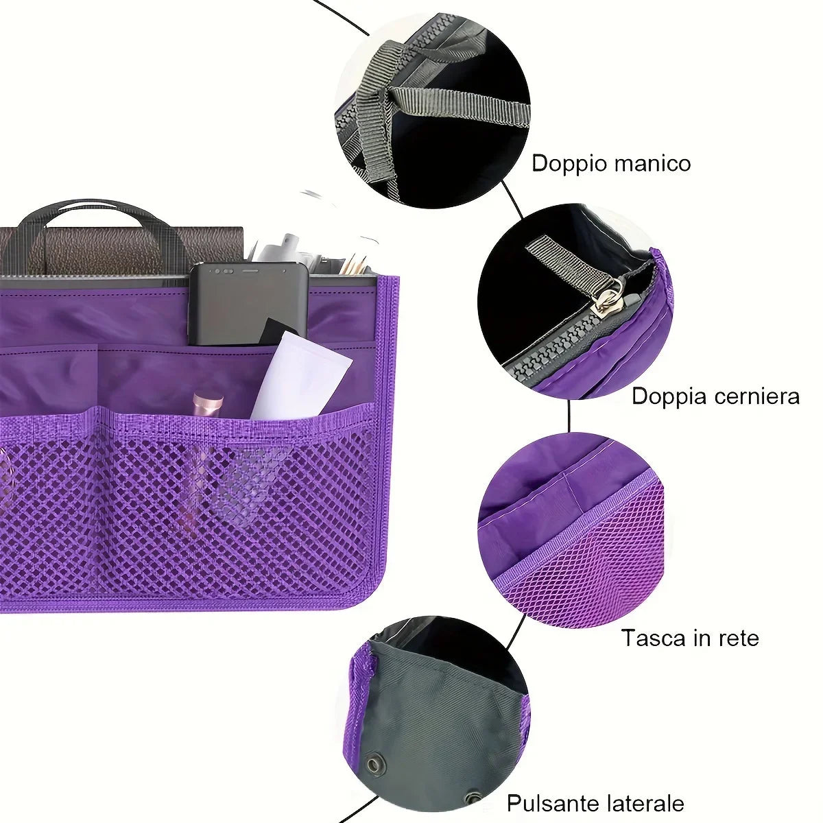 Trousse de Toilette Multifonction Femme – Double Zip