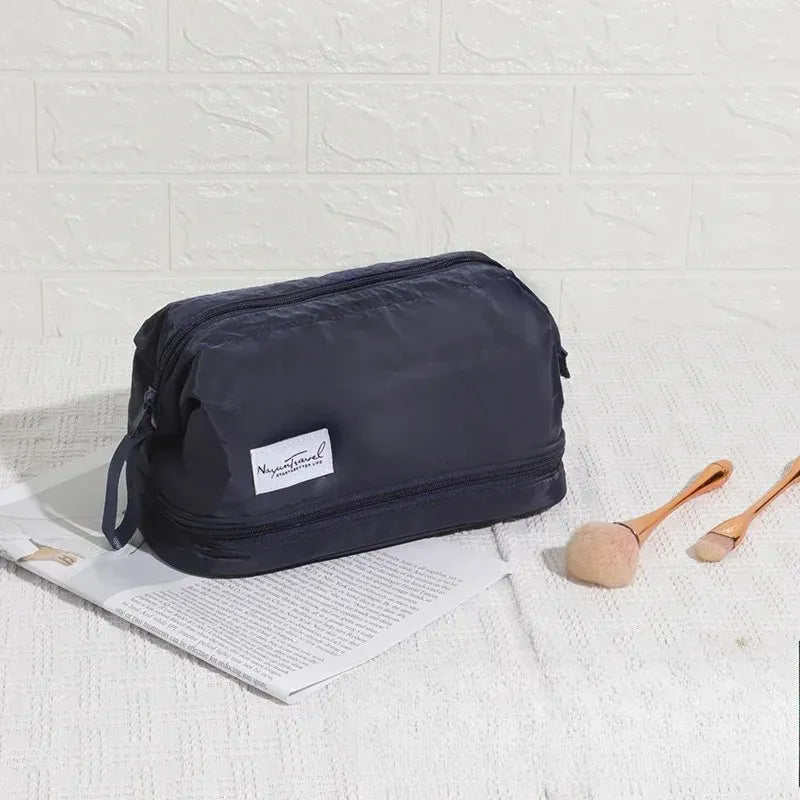 Trousse de toilette grande capacité – double compartiments et organisateur maquillage