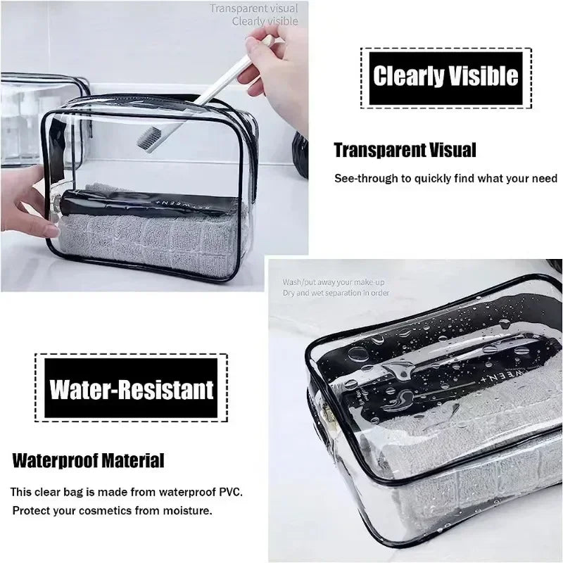 Trousse de Toilette Transparente en PVC – Pochette de Voyage