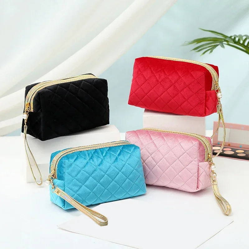 Trousse de Toilette Velours Femme – Pochette Maquillage Voyage