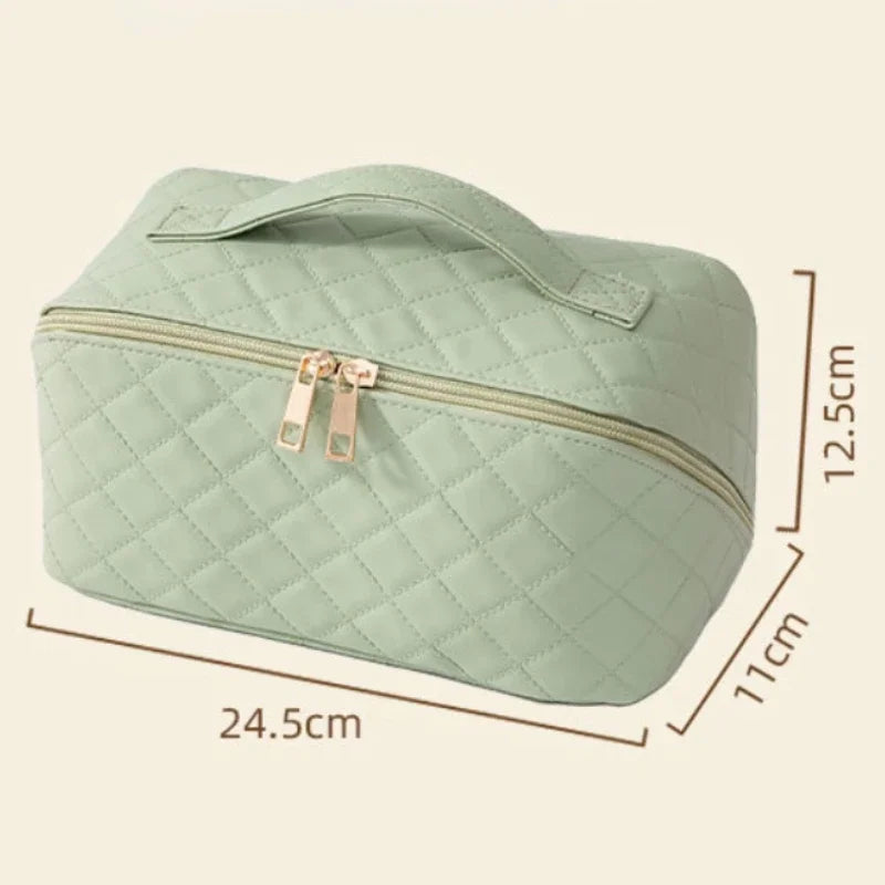 Trousse de Toilette PU Unie – Grande Capacité