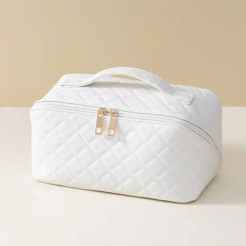 Trousse de Toilette PU Unie – Grande Capacité