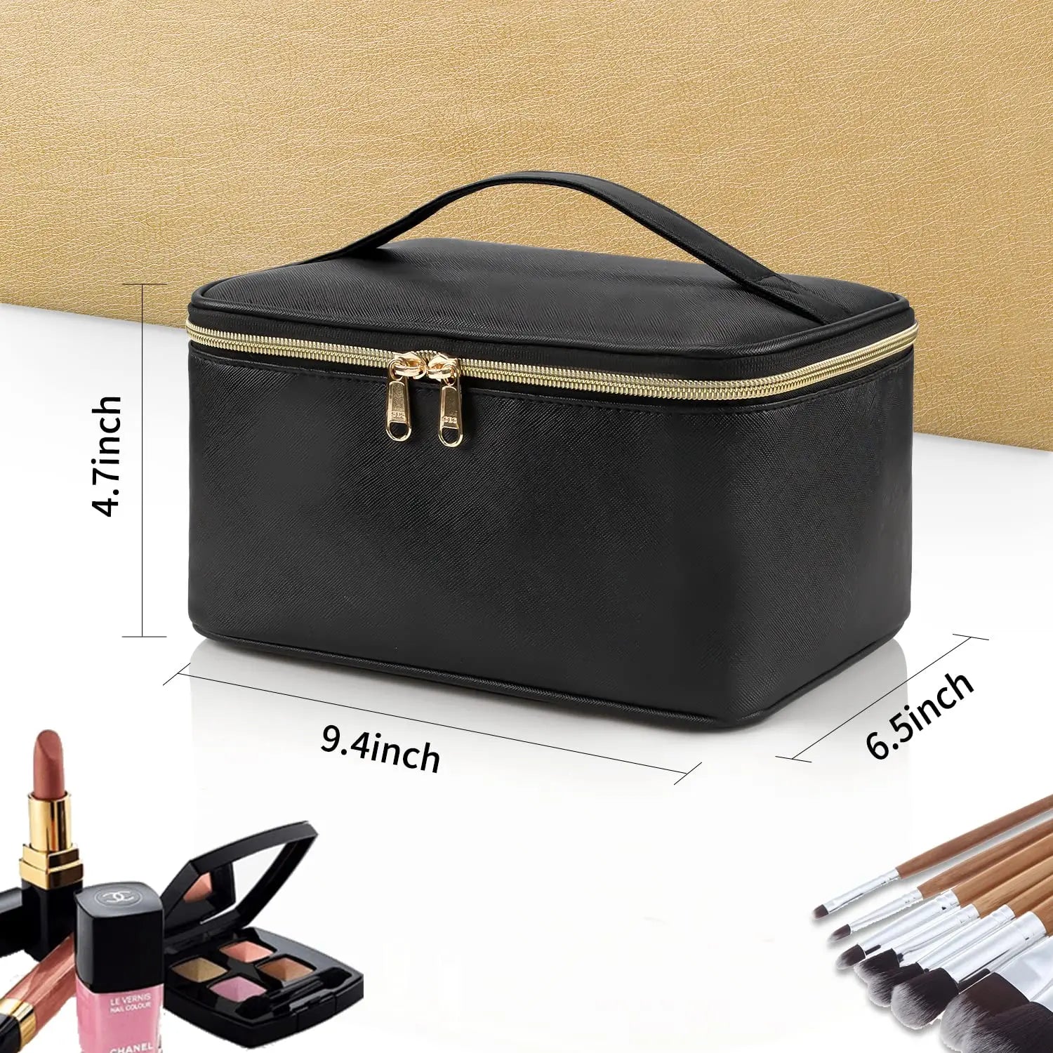 Trousse de Toilette Portable – Maquillage Grande Capacité Noir