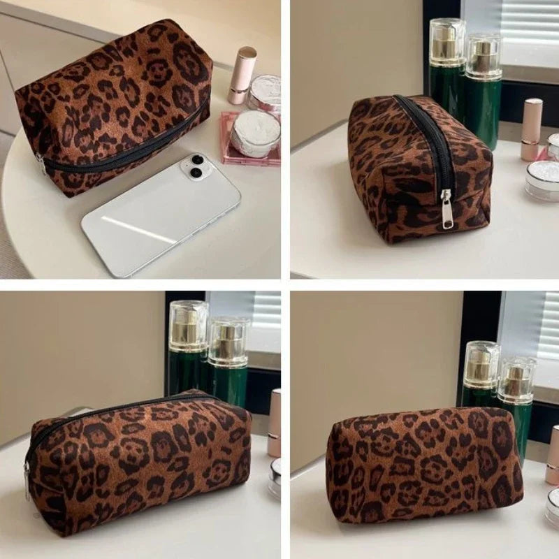 Trousse de Toilette Léopard – Grand Modèle Zip Voyage Maquillage