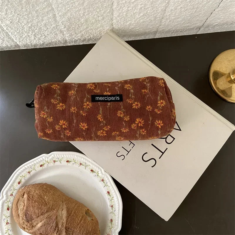 Trousse de Toilette Zip Voyage – Organisateur, Velours côtelé, Petite Pochette Maquillage